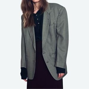 Vintage Christian Dior Blazer Mens Gray Solid 2-Button Sport Coat
